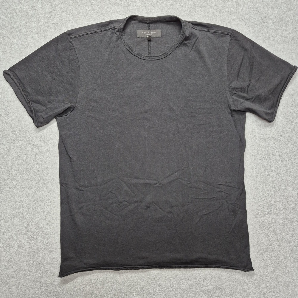 Rag & Bone T-Shirt Mens L Charcoal Gray Cotton Short Sleeve Crew Neck New York